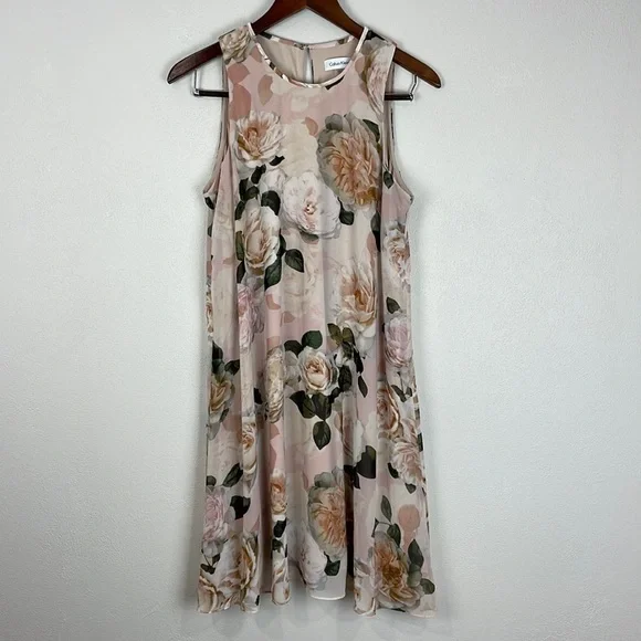 CALVIN Klein Rose Floral Dress - Picture 2 of 12